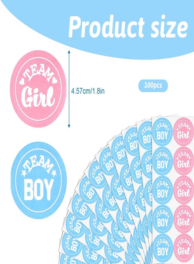 Styquenzer ملصقات لحفلة الكشف عن جنس المولود باللون الوردي أو الأزرق، 100 ملصق ذاتي اللصق لفريق الولد أو فريق البنت، أطباق ألعاب دائرية لحفلة الكشف عن جنس المولود، زينة لحفلات استقبال المولود، هدايا تذكارية. - Image 3